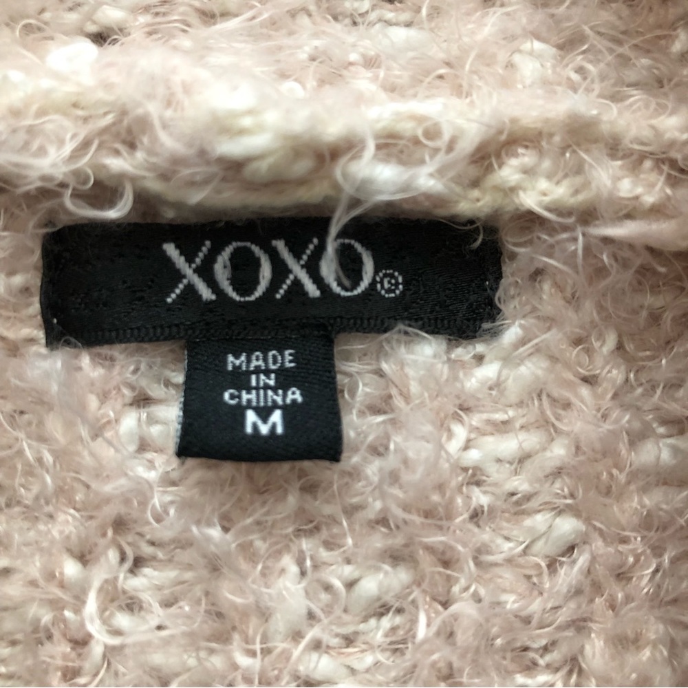 XOXO Shawl-Collar High Low Hem Cardigan Women's Size M Tan - Picture 9 of 11